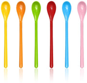 Set di cucchiai in acciaio di 6 pezzi - Lunghezza 19 cm - Materiale in plastica - Colore vivace - Duraturo - Facile da pulire - Sostenibile