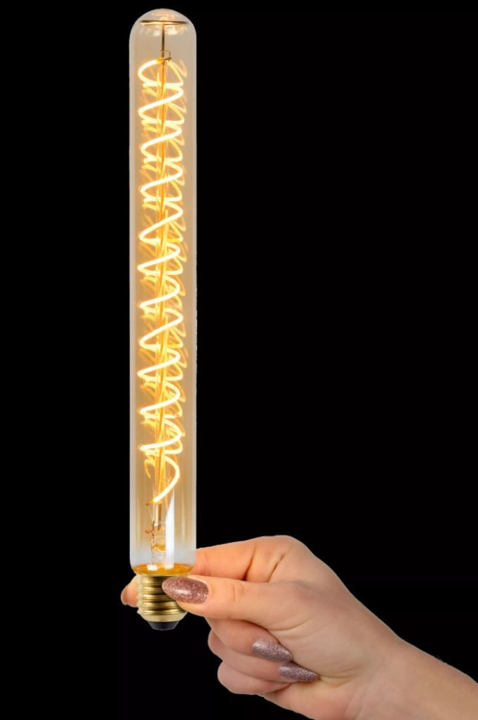 Lampadina LED vintage dimmerabile tubolare ambra E27 4,9W