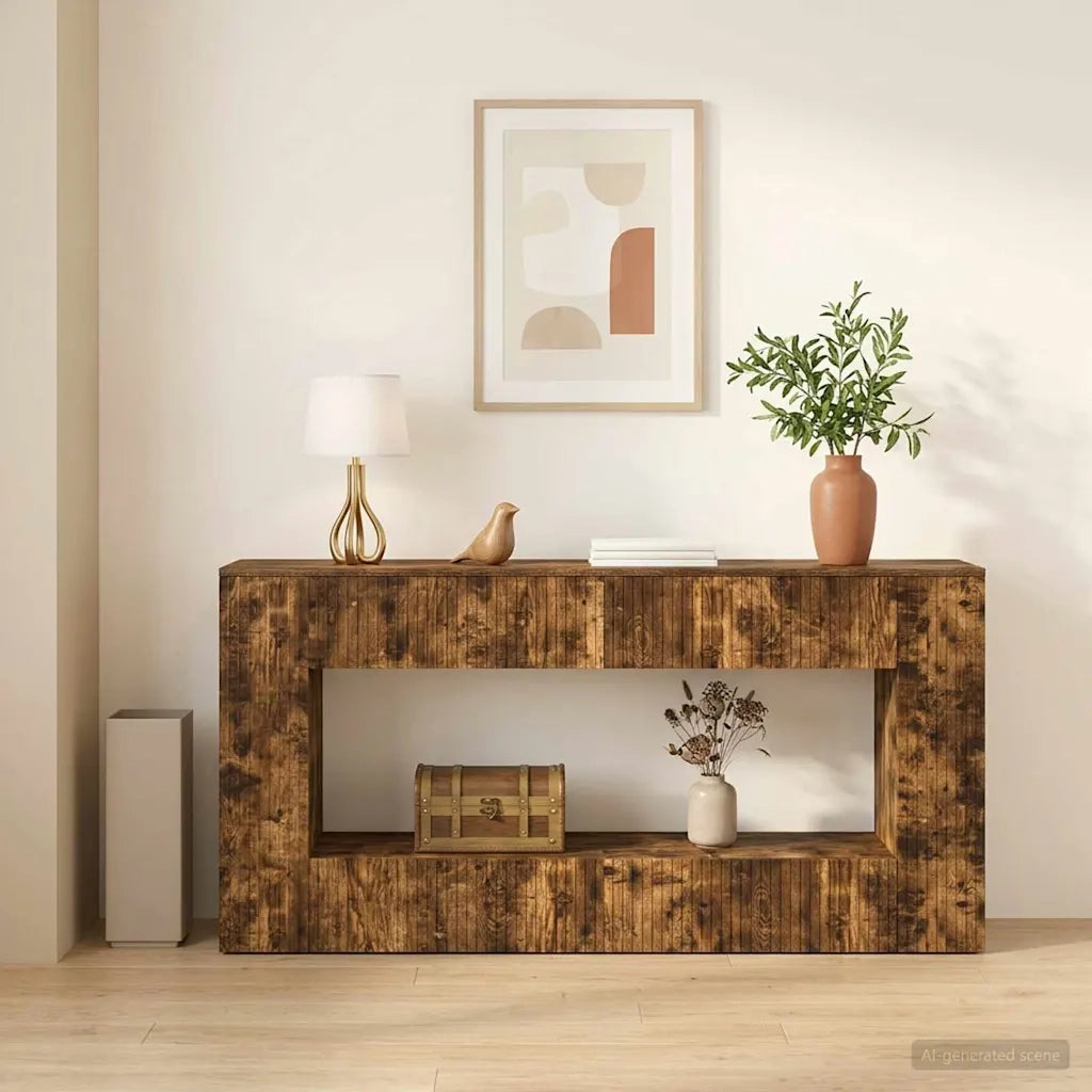 Tavolo consolle Rigato Quercia Affumicata 155 x 29 x 74 cm 899891