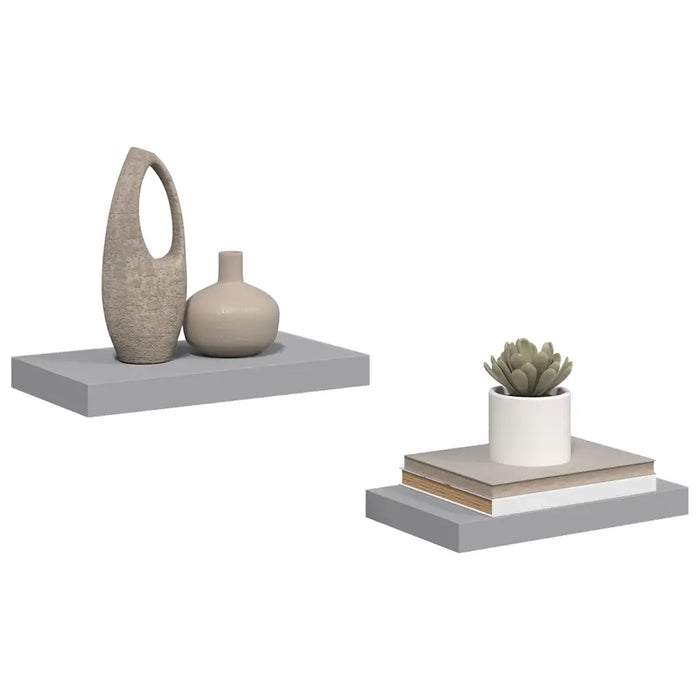 Scaffali a Parete 2 pz Grigi 40x23x3,8 cm in MDF 323848