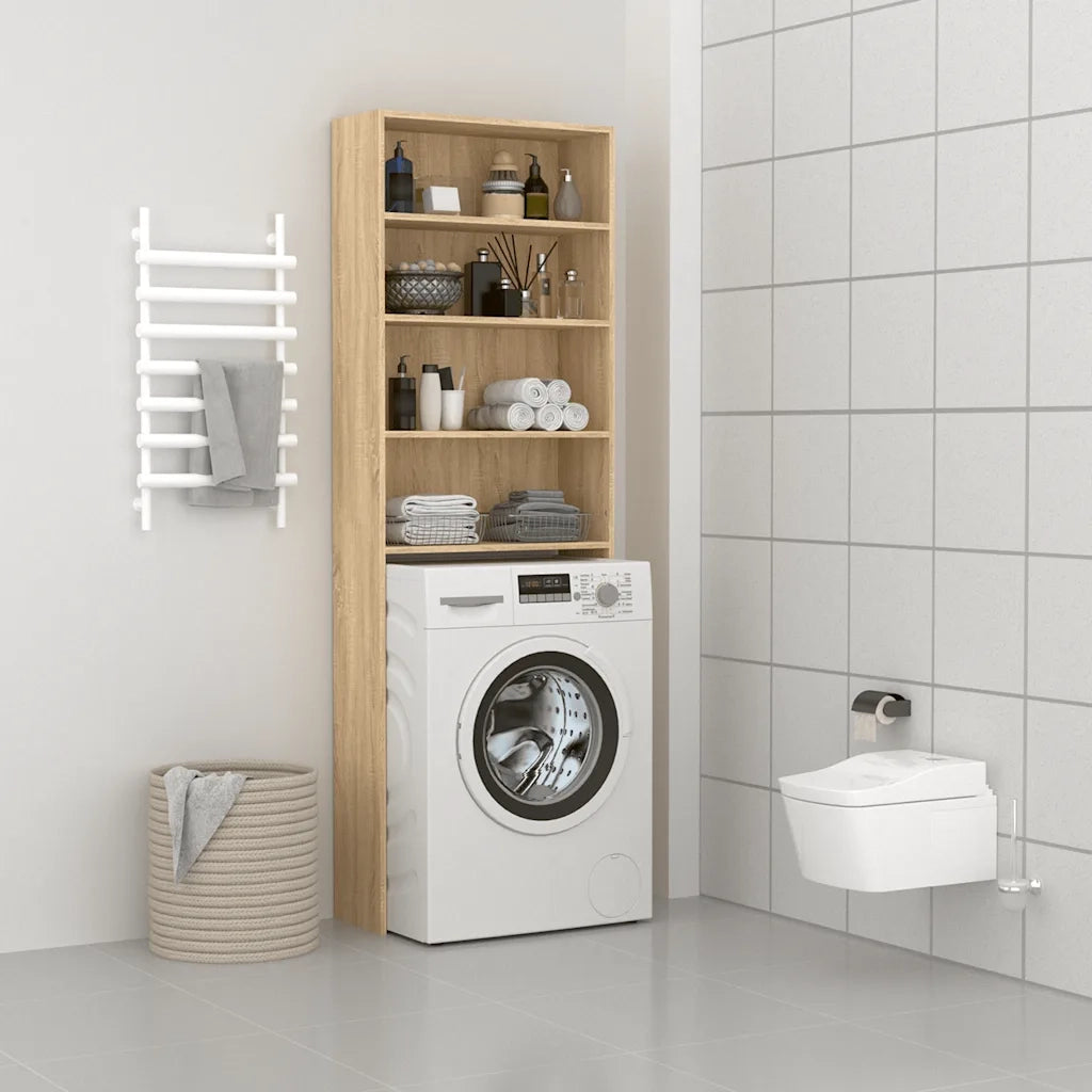 Mobile per Lavatrice Rovere Sonoma 64x24x190 cm CFW9158234