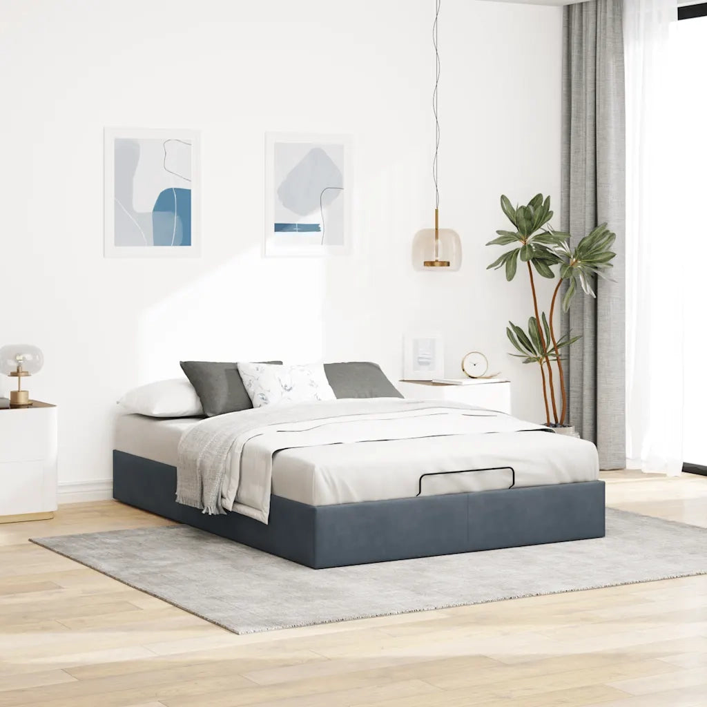 Struttura Letto Pouf Senza Materasso 140x190 cm Velluto 3310962