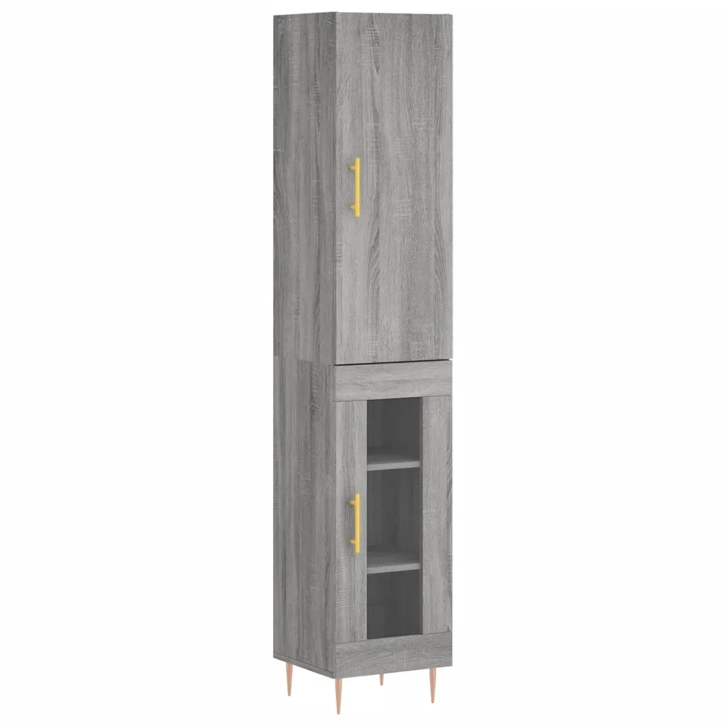 Credenza-Buffet-Armadio da cucina Grigio Sonoma 34,5x34x180 cm in Legno Multistrato 707280