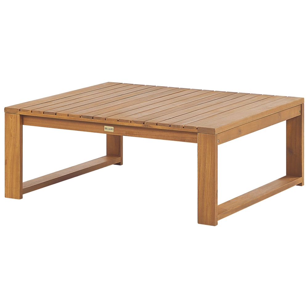 Set da giardino 5 posti in legno di acacia chiaro con tavolino moderno elegante