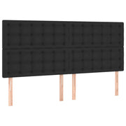 Testiera | Testata Nera 180x5x118/128 cm in Similpelle