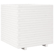 Fioriera | Cassetta per fiori | Vaso da Giardino Bianca 70x70x72 cm Legno Massello di Pino