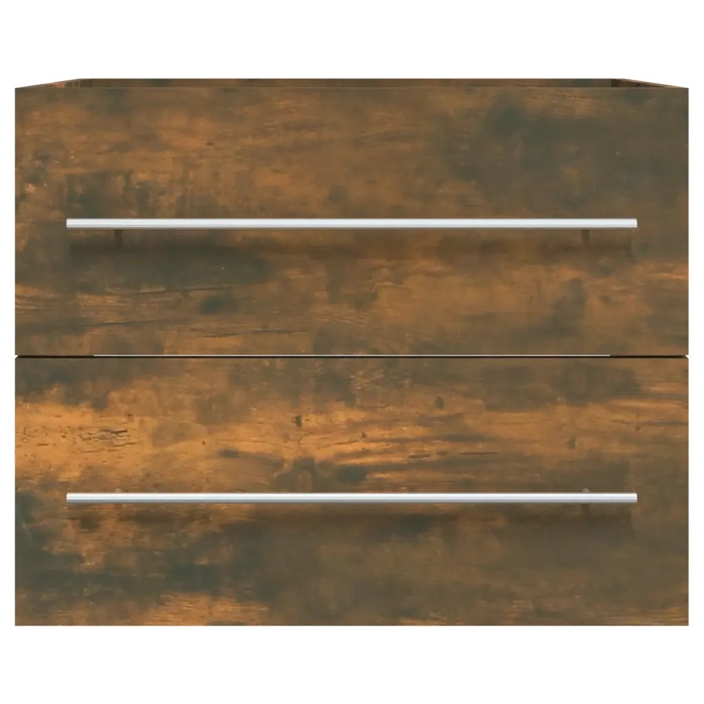 Mobile Lavabo-Armadietto da bagno Rovere Fumo 60x38,5x48 cm in Legno Multistrato