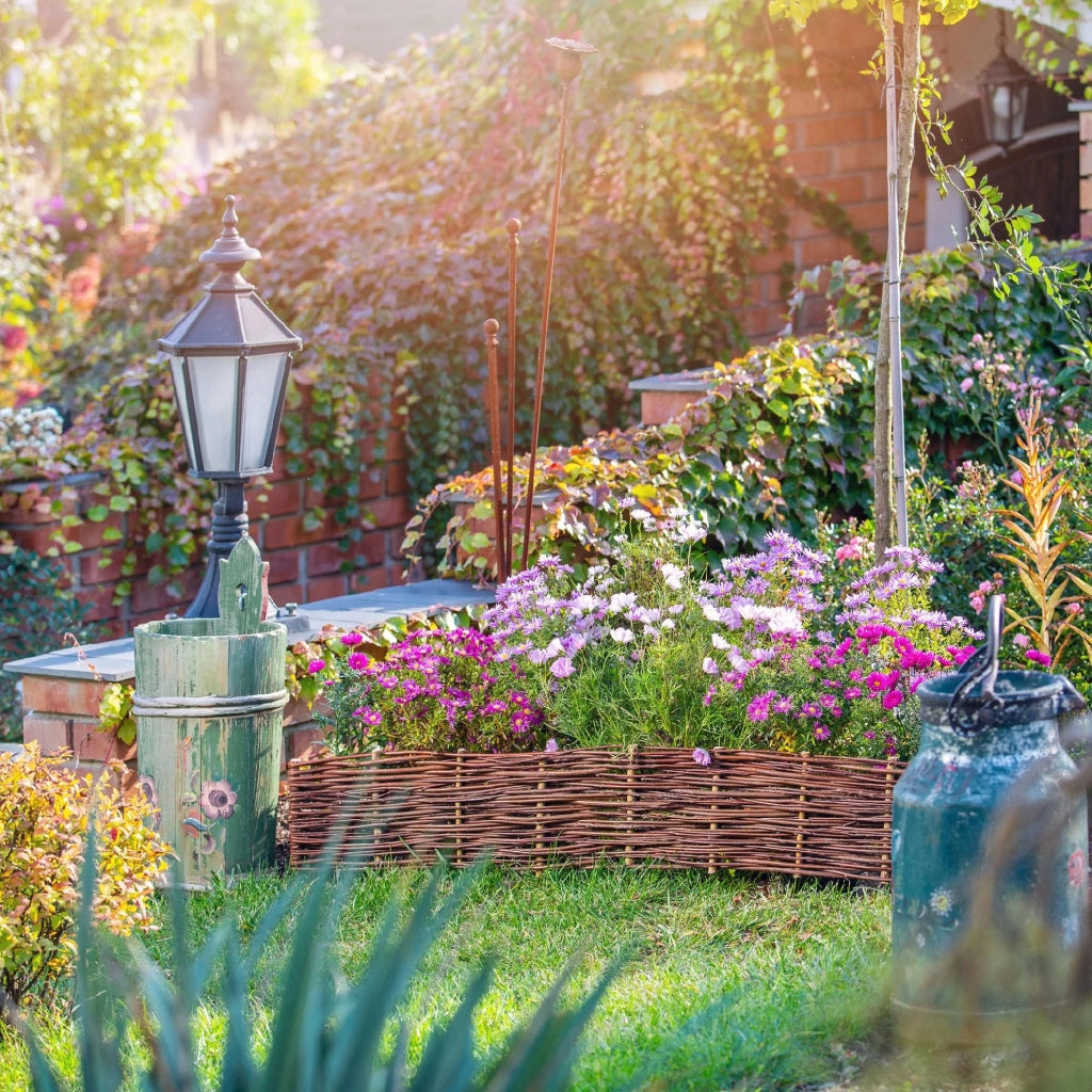 Recinzione da giardino in vimini KADAX, bordura per prato, 60x40 cm, set da 10 pezzi