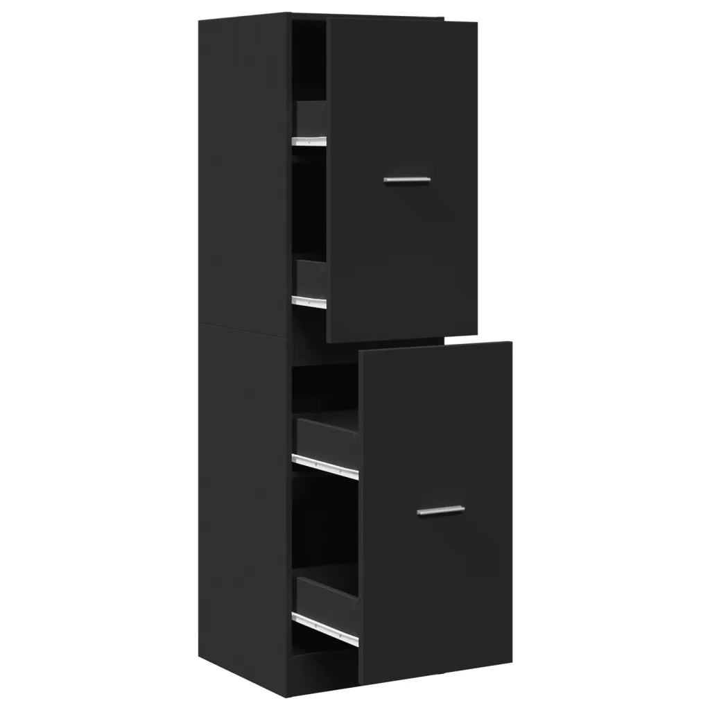 Armadietto da Farmacia Nero 40x41x144,5 cm in Truciolato 3309637