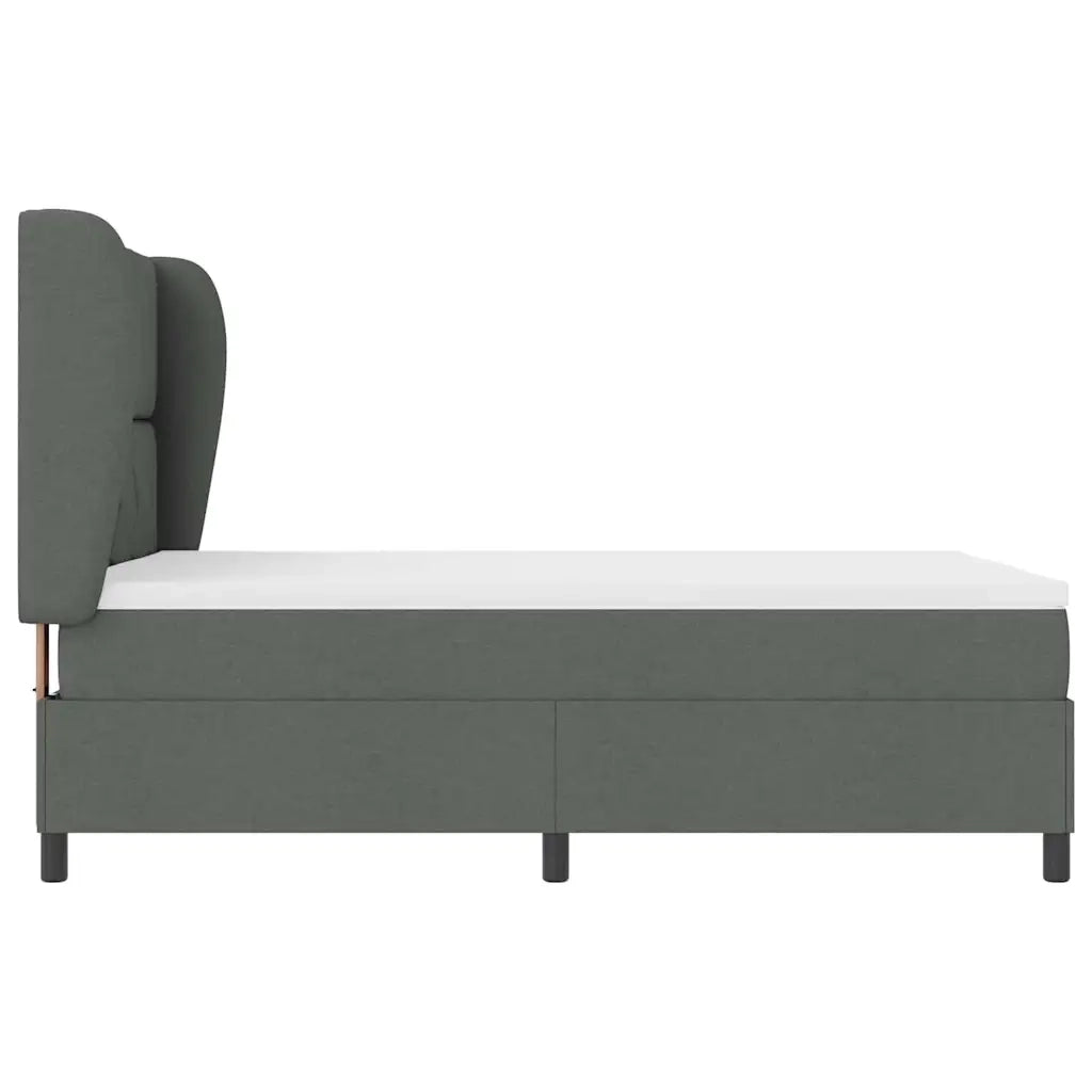 Letto a molle con materasso Grigio scuro 140 x 200 cm Tessuto 3340628