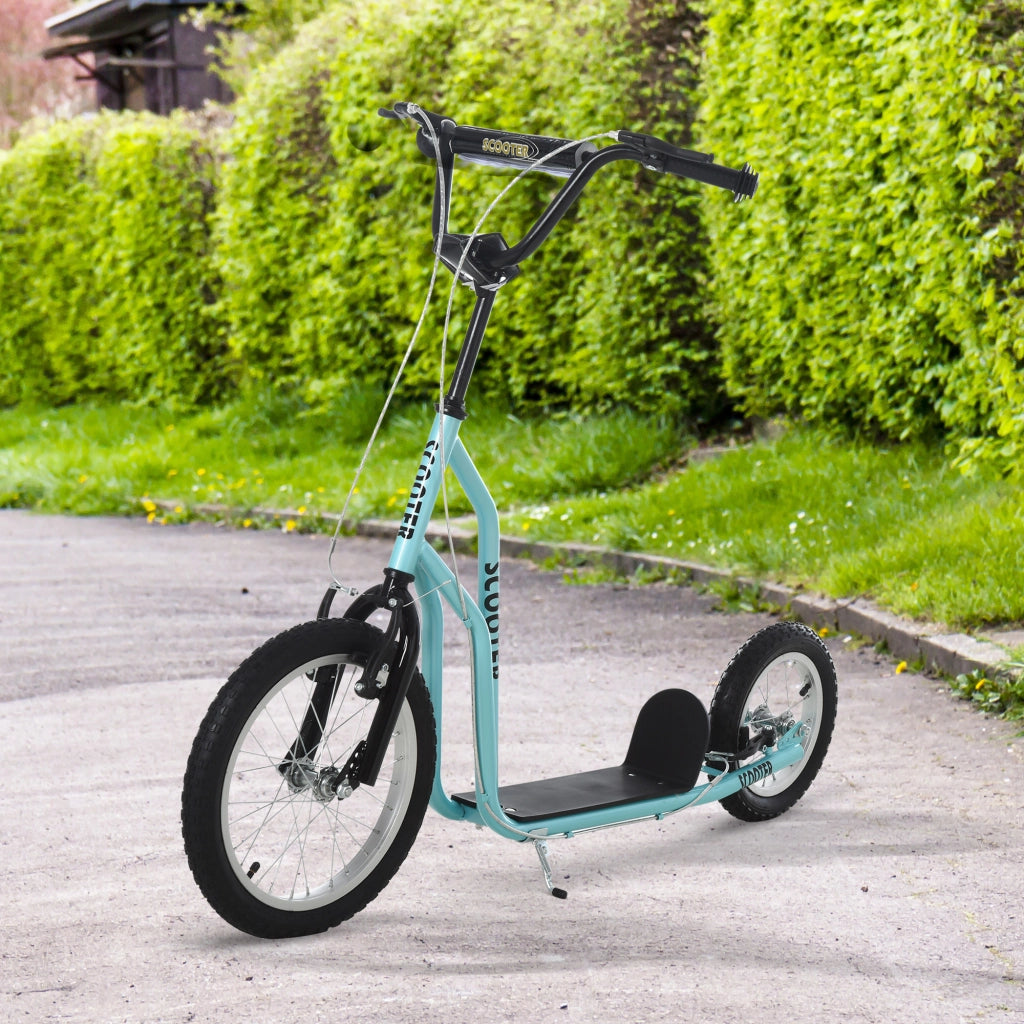 Monopattino per Bambini con Manubrio Regolabile e Freno a Mano ¨C Xylo ¨C 16 Pollici Blu Metallo