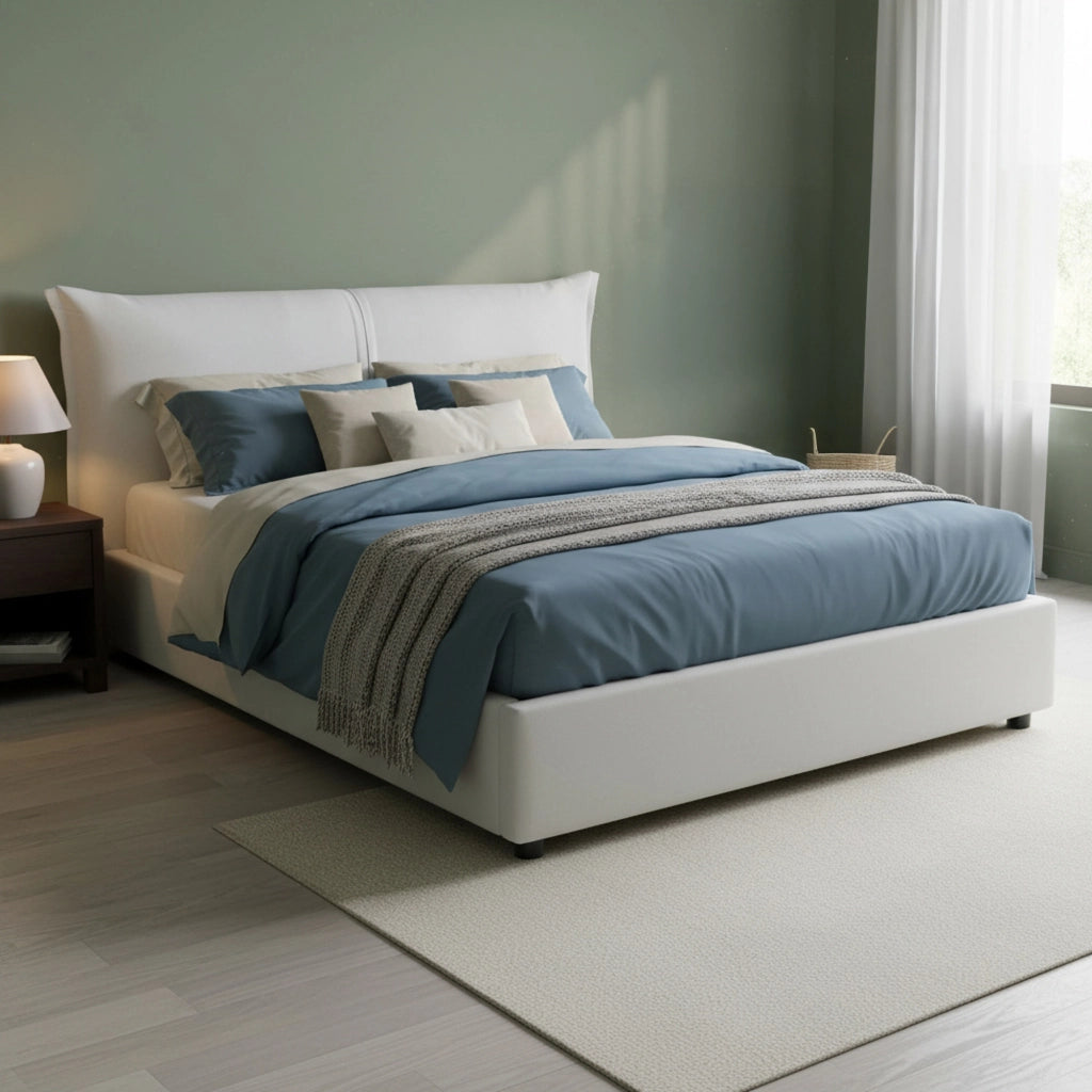 Letto Matrimoniale Alabaster, Letto Matrimoniale Sfoderabile Made in Italy, Bianco
