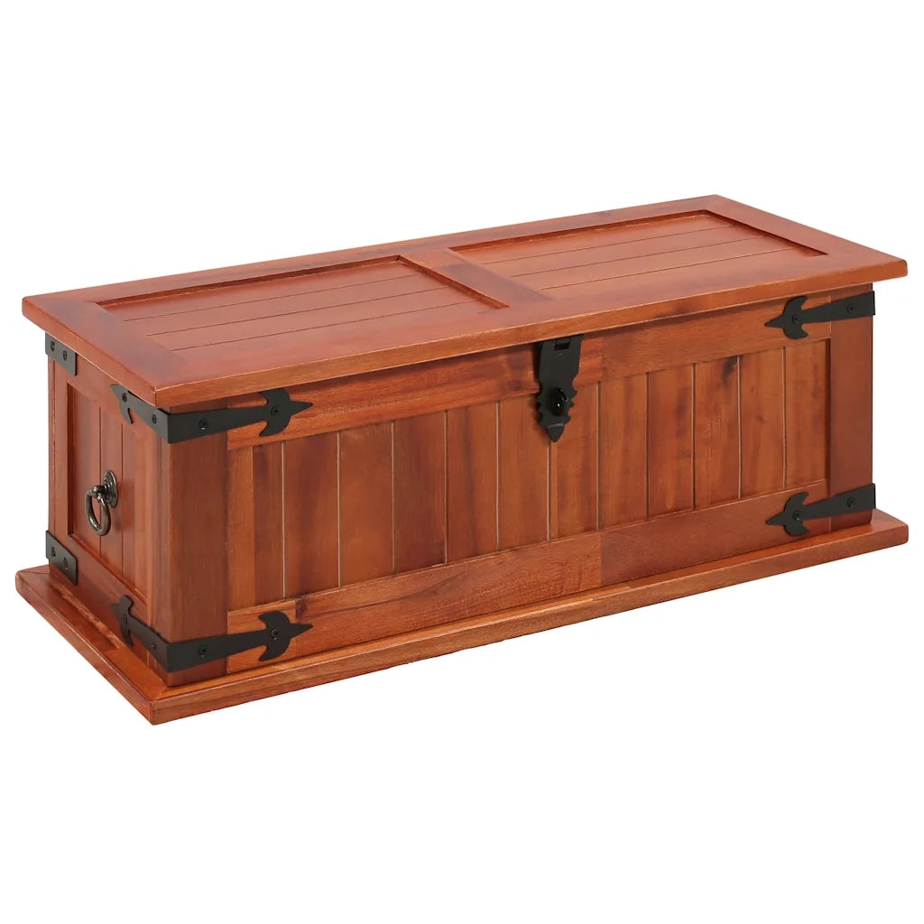 Cassapanca-Panca con Contenitore-Baule 60x25x22 cm in Legno Massello di Acacia
