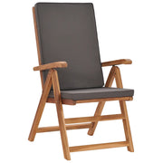 Sedie da Giardino con Cuscini 2 pz | Sedie da Esterno Legno di Teak Grigio