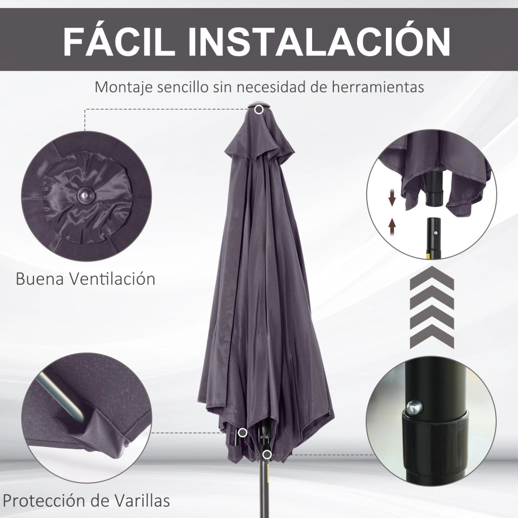 Parasole da giardino reclinabile ¨C zephmum ¨C grigio ?260x235 cm