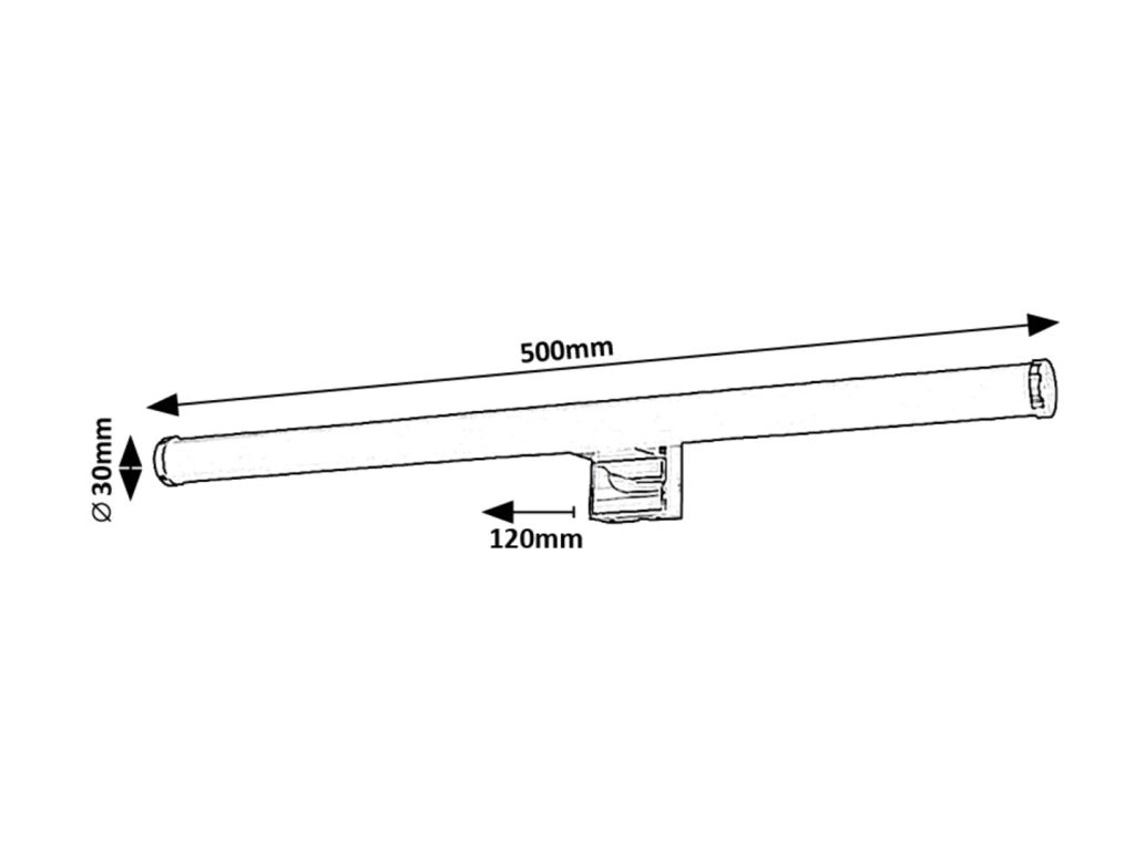 Applique bagno sopra specchio 50cm cromata LED 9W IP44 Rabalux