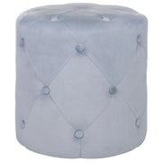 Pouf ottomana rotondo trapuntato grigio chiaro Pouf trapuntato Chesterfield
