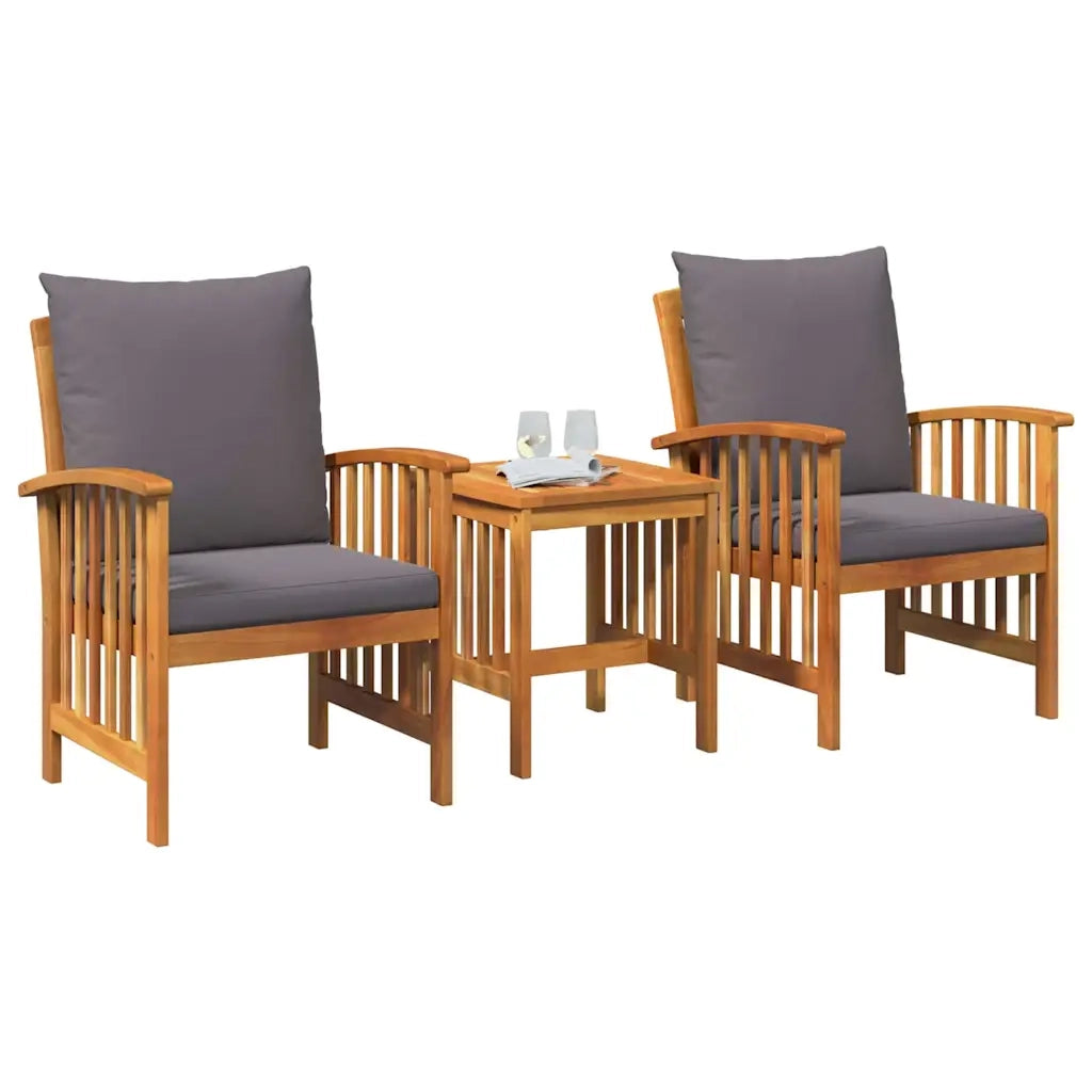Set Divano da Giardino con cuscino 3 pz | Set Salotto da Giardino Olio Naturale