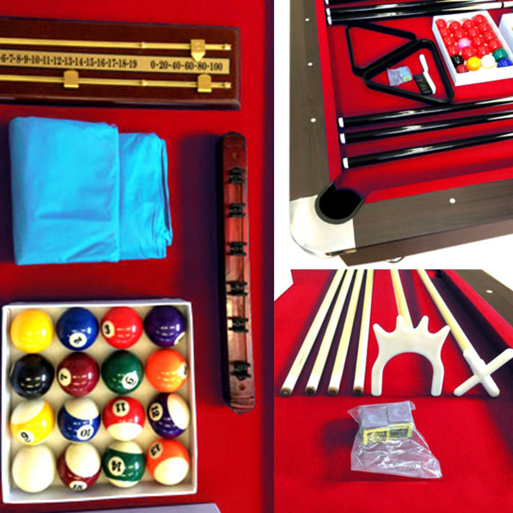 Tavolo da biliardo 8 piedi completo di accessori – Vintage Red