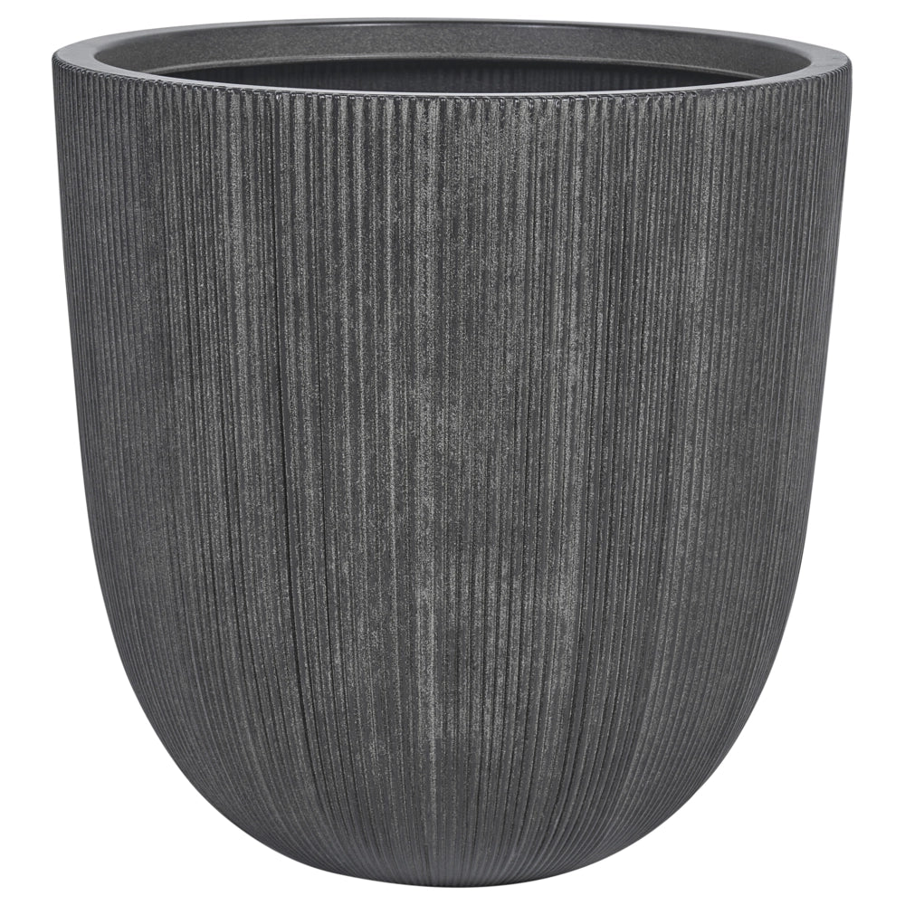 Vaso da fiori alto in poliresina nera, 48 x ø 44 cm, accessori decorativi moderni e minimalisti per interni ed esterni