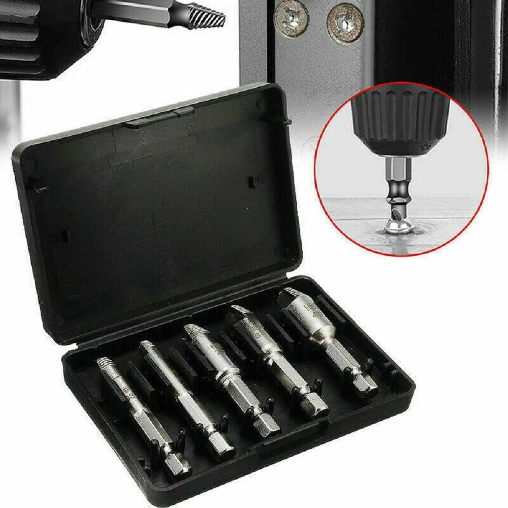Trade Shop - Set 5 Estrattori Estrattore Viti Danneggiate Spanate Prigionieri Per Trapano -