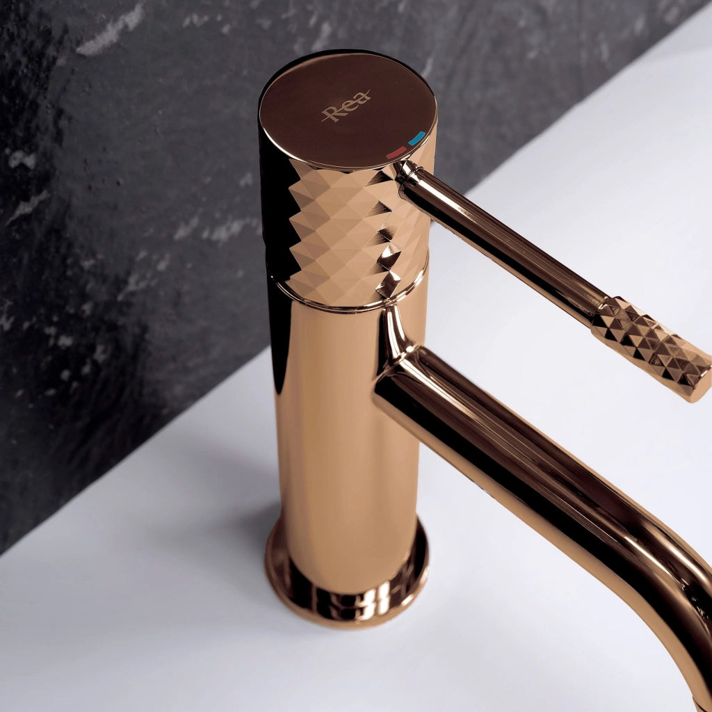 Rubinetto Da Lavabo Rea Lungo Diamond Copper