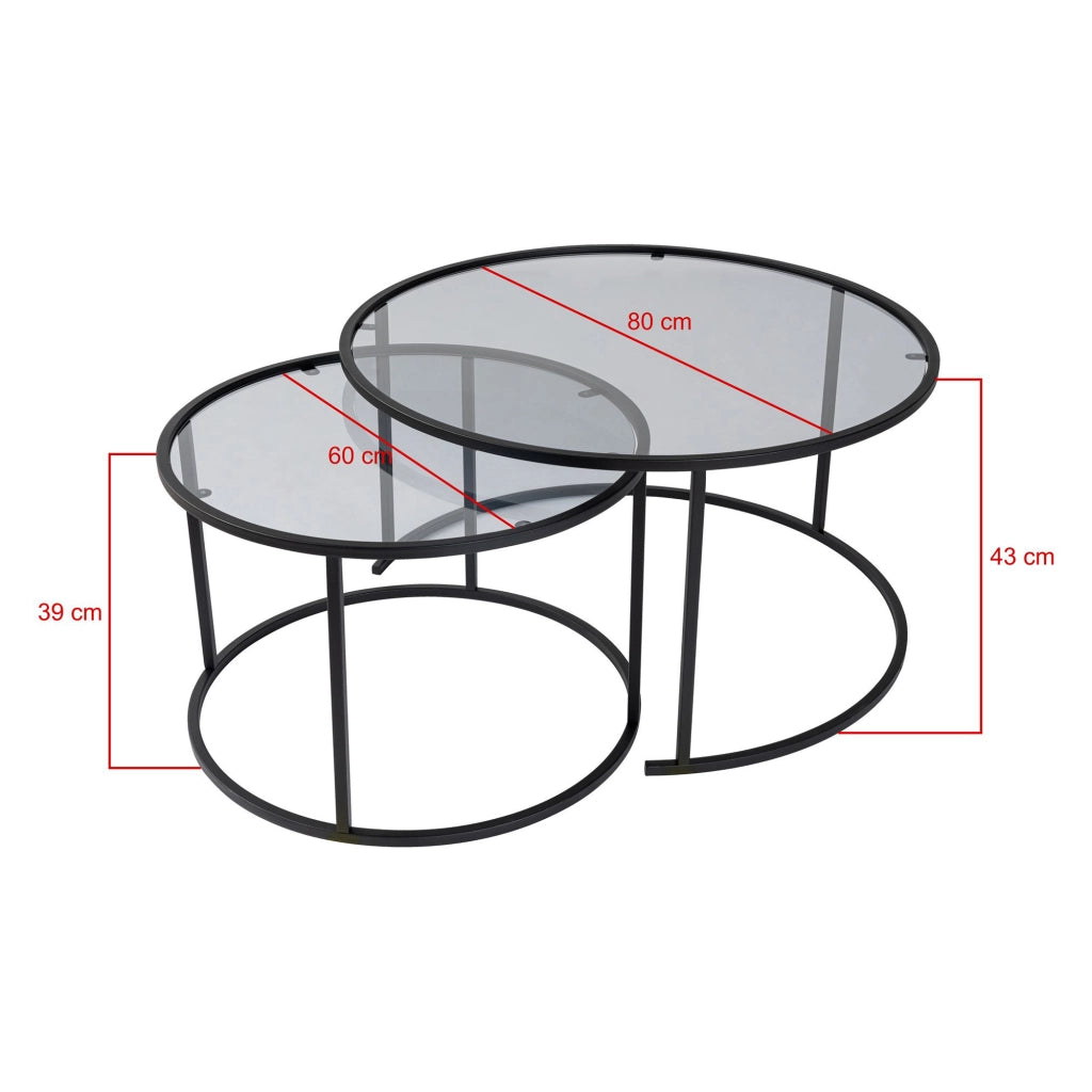 Lambrugo, Tavolino da Salotto Modulabile, 60x60x39h cm Nero