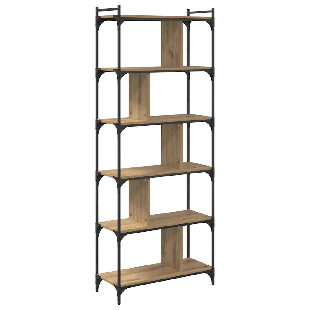 Libreria-Scaffale per Libri-Mobile di Stoccaggio rovere artigianale 76 x 32 x 192 cm Legno multistrato