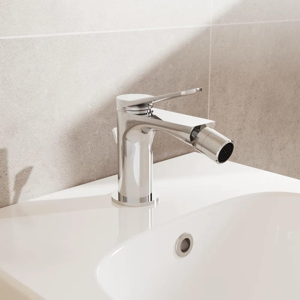 Miscelatore bidet con scarico a salterello e piletta cromato | Anne