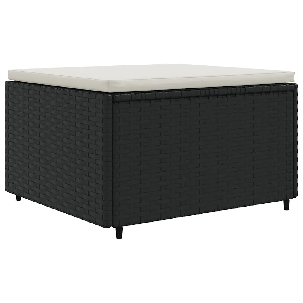Set Mobili da Giardino 6 pz con Cuscini in Polyrattan Nero 3308240