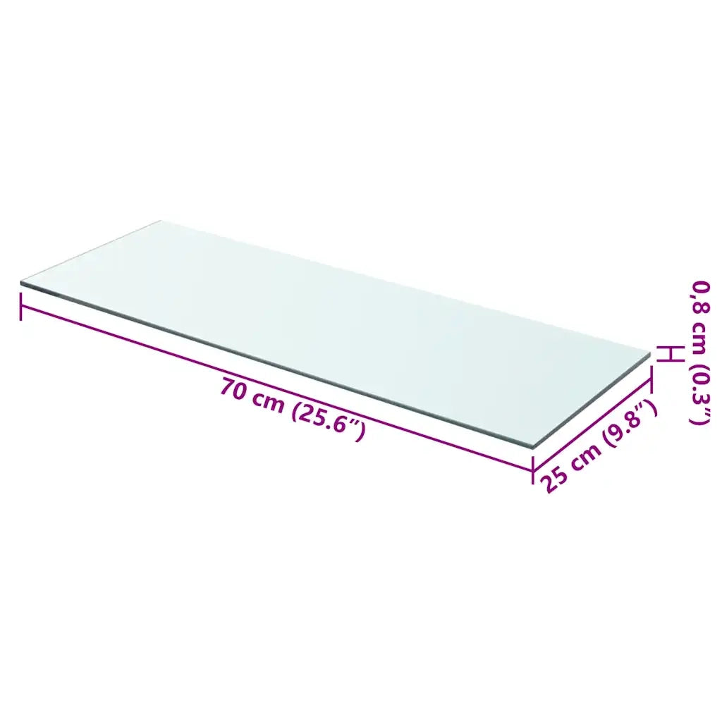 Mensola | Ripiano | Scaffale in Vetro Trasparente 70x25 cm