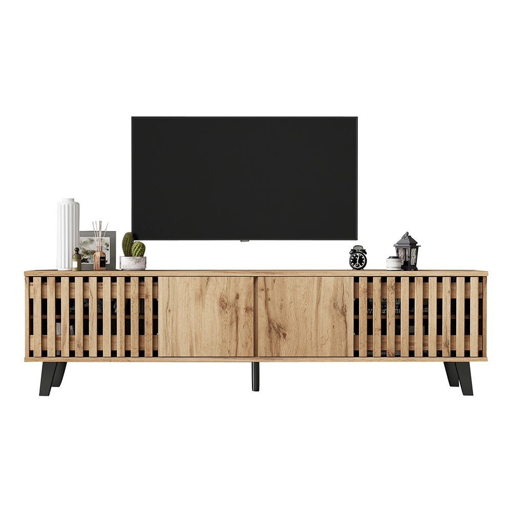 Media center legno - Xylo - 180x40x55cm 8 scomparti