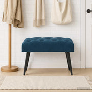 Panchina con bottoni imbottiti Blu 60 x 40 x 45 cm Velluto 42038552