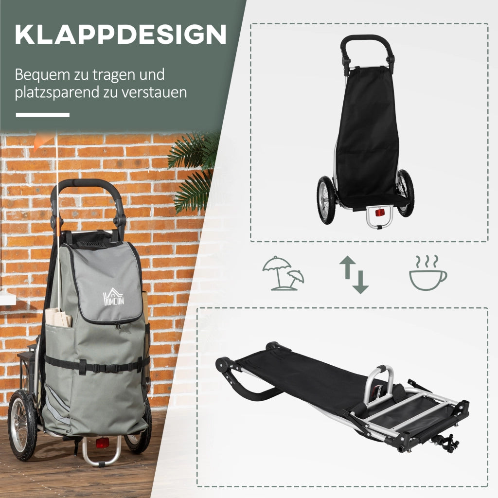 CARRELLO 2 in 1 per bici e spesa 53x43x110 cm Alluminio Grigio