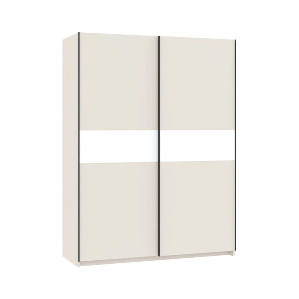 Armadio Camera da Letto Manita, Guardaroba 2 Ante 2 Ripiani, 150x204h cm Beige Cashmere