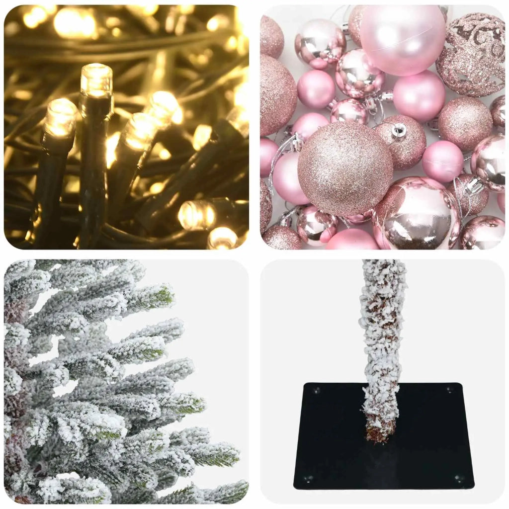 Albero di Natale artificiale con palline 120 cm 150 LED 3465879