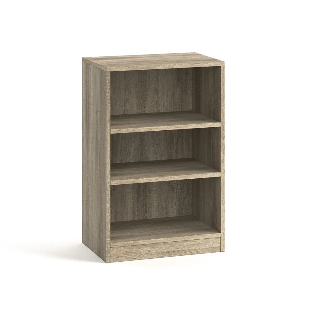 Piccola libreria design con 2 ripiani, colore rovere chiaro della collezione TOLLY.