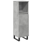 Mobiletto da bagno in stile industriale con pratico contenitore 30 x 30 x 100 cm in legno grigio cemento 02_0051090