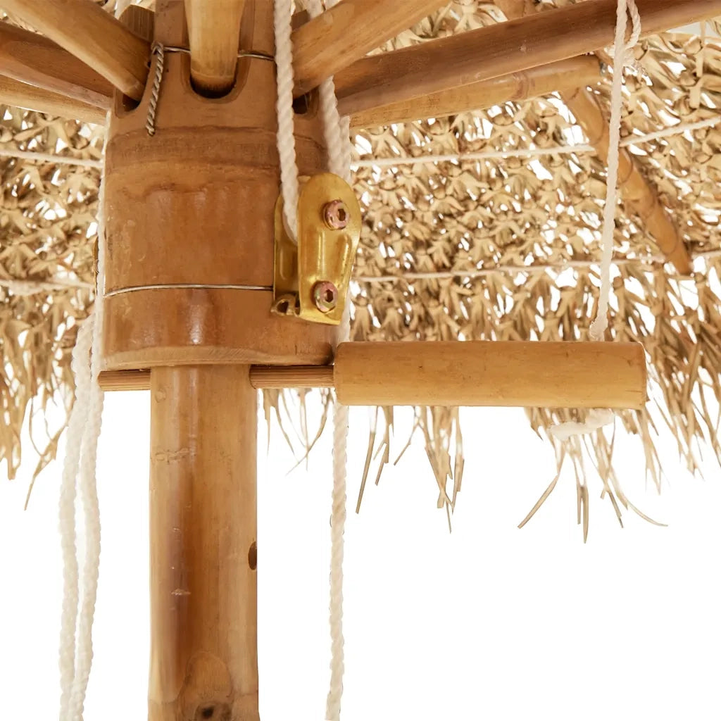 Ombrello Tiki con Baldacchino a Foglia di Banana 150 cm Bambù 4108222