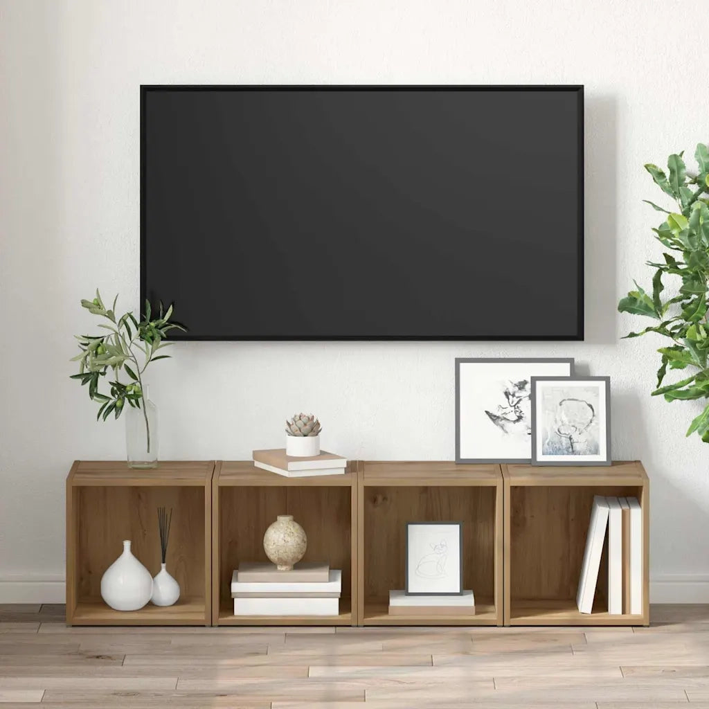 vidaXL Mobile TV 2 pcs Marrone 37 x 35 x 37 cm Legno multistrato