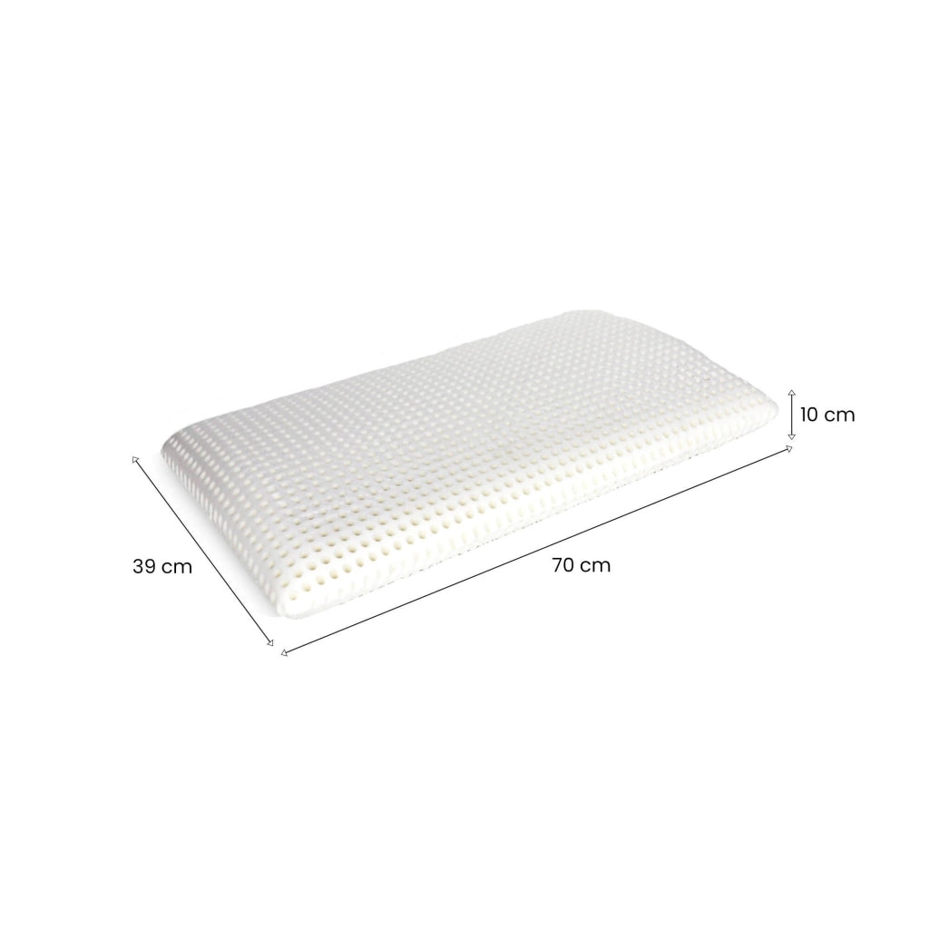 Talamo Italia Set di 4 Cuscini per Menta, 100% Made in Italy, Guanciale ergonomico a "saponetta" in Memory Foam forato, Anallergico e Traspirante, 70x39xh10 cm