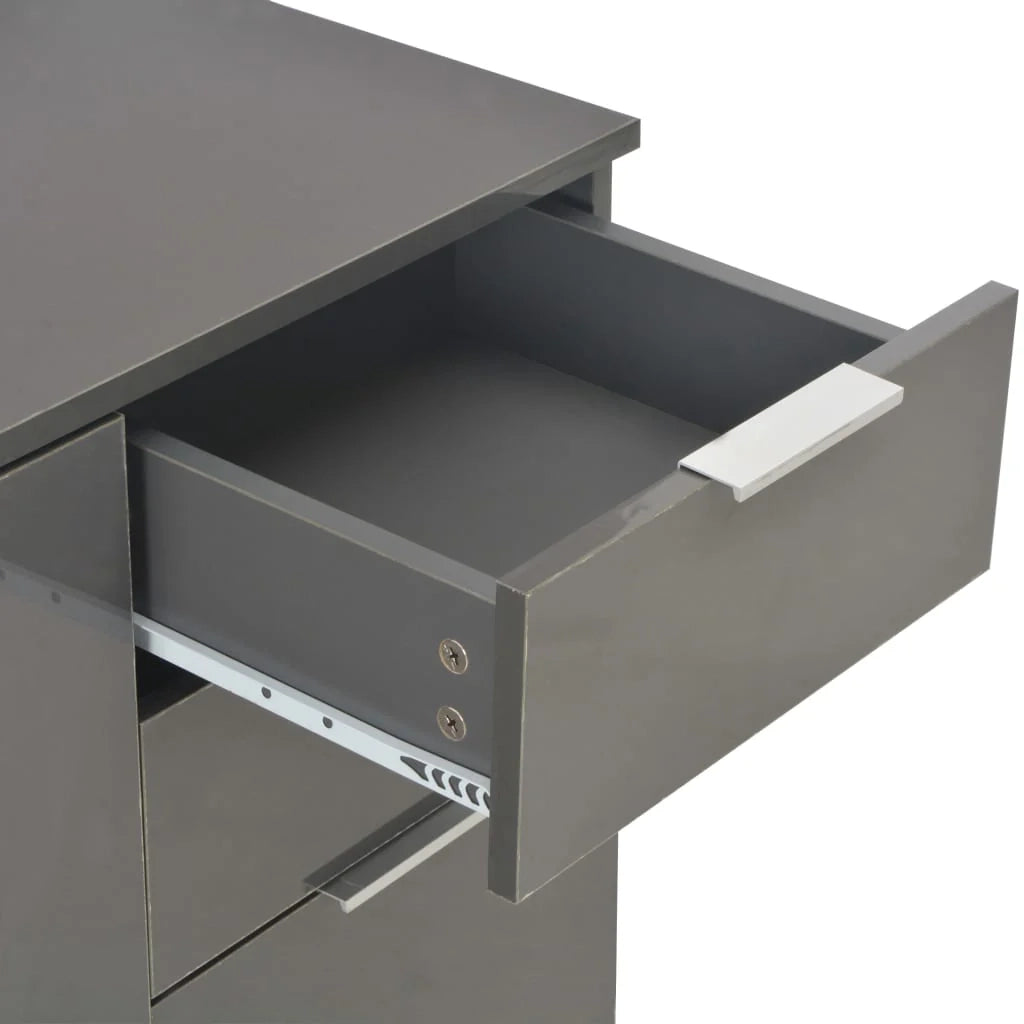 Buffet credenza cassettiera armadio mobile contenitore organizer per cucina soggiorno finitura lucida 107 x 35 x 80,5 cm grigio 02_0031815