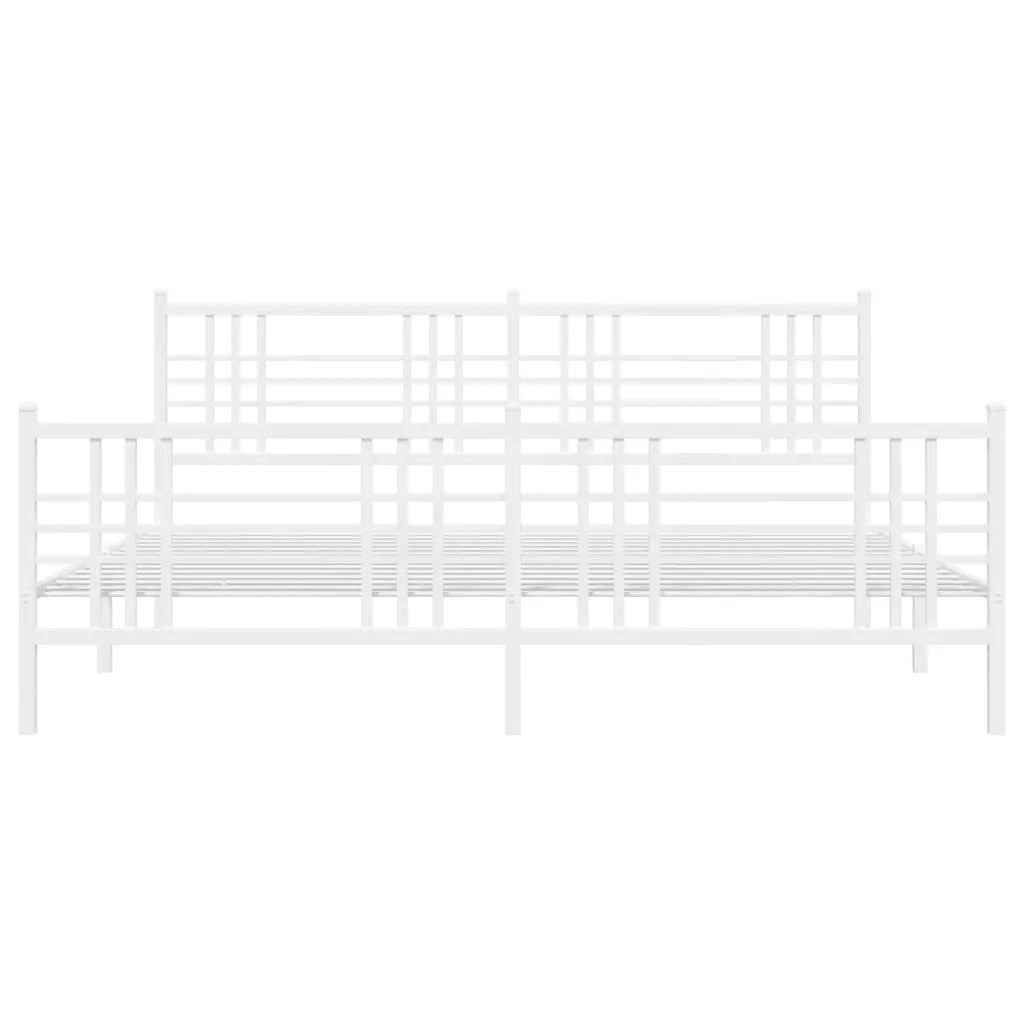 Giroletto con Testiera e Pediera Metallo Bianco 183x213 cm