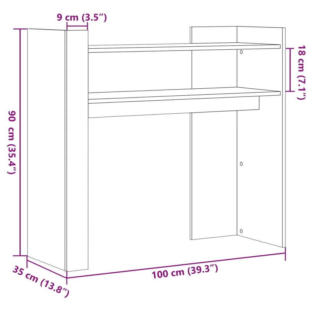 Tavolino Consolle Rovere Fumo 100x35x90 cm in Legno Multistrato 848471