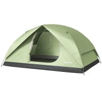 Tenda da Campeggio per 3 Persone Impermeabile con Tasche, Gancio per Lanterna e Borsa di Trasporto, Verde
