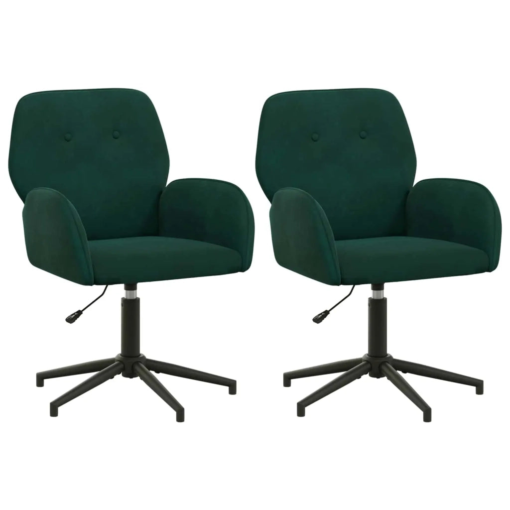 Sedie da scrivania girevoli 2 pz 54 x 55 x 90 cm Verde Scuro 3428321