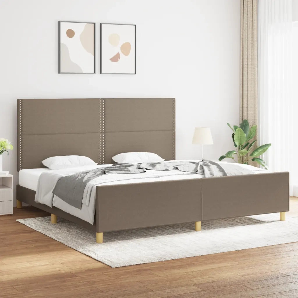 Giroletto senza Materasso-Struttura Letto Tortora 200x200 cm in Tessuto 709993