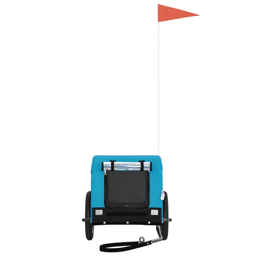 Rimorchio da Bici per Animali Blu e Nero Oxford e Ferro CFW5701113