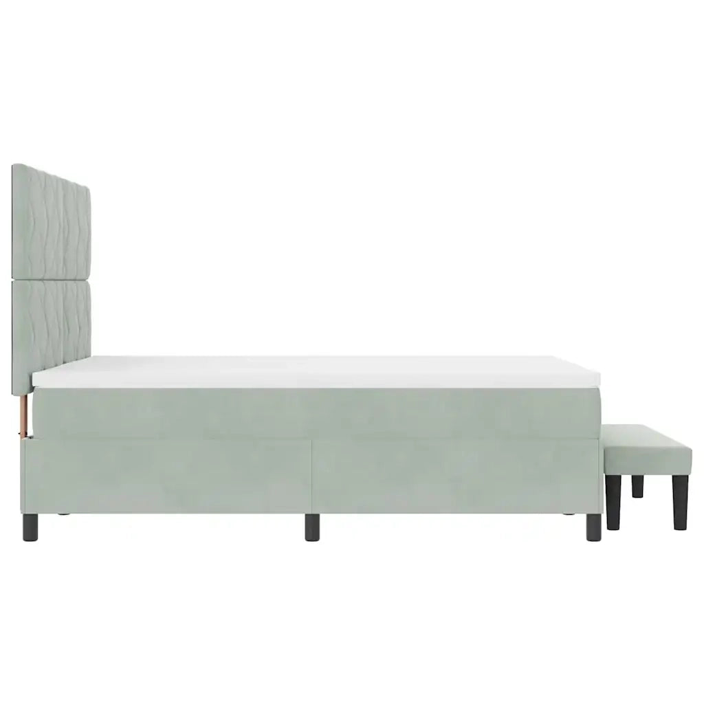 Letto a molle con materasso Grigio chiaro 160 x 200 cm Velluto 3344588