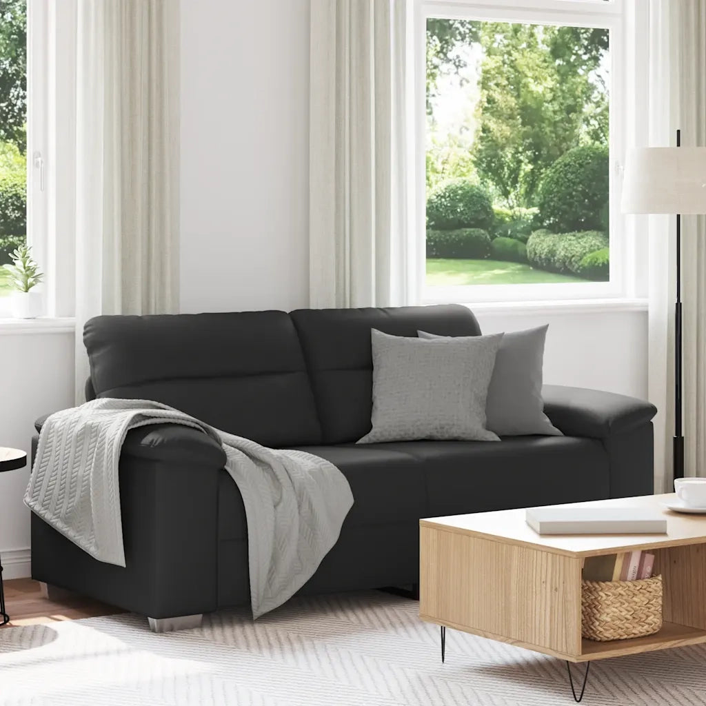 Divano a 2 Posti-Sofa 2 Posti nero 140 cm in similpelle 853596